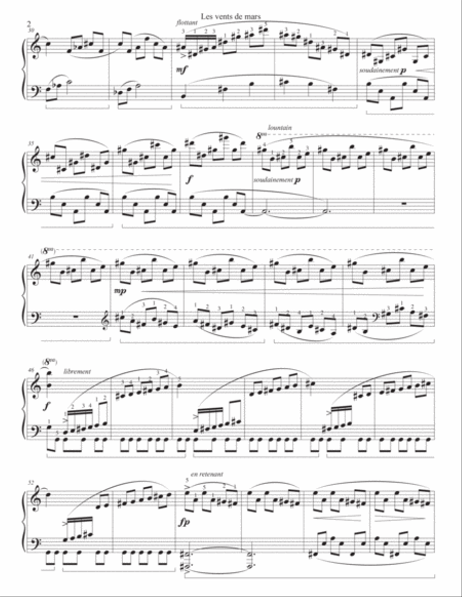 Les vents de mars Piano Solo scores gallery preview page 2