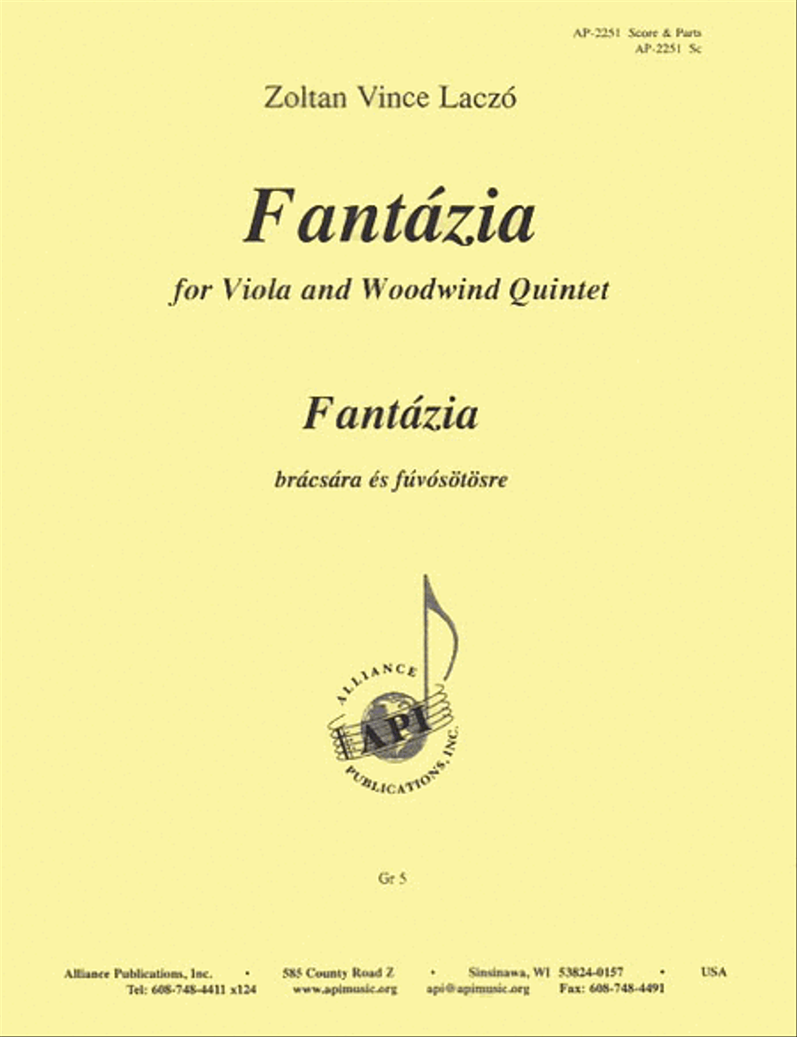 Fantasia For Viola And Ww 5 - Set Viola scores gallery preview page 1