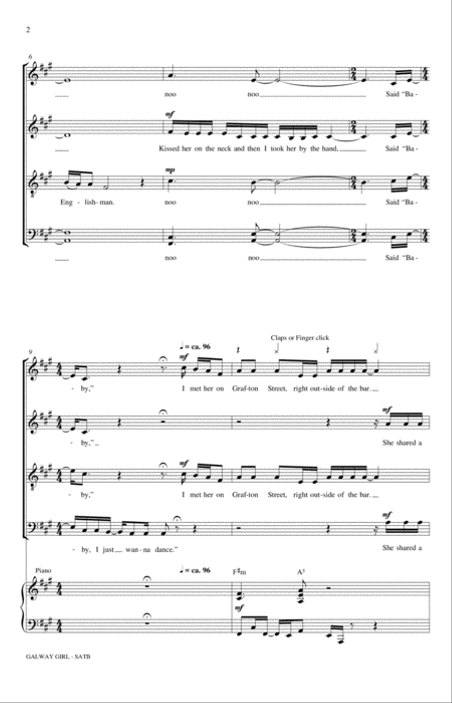 Galway Girl 4-Part scores gallery preview page 2