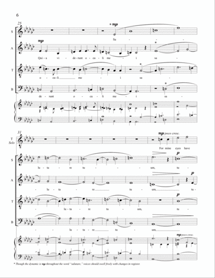 Nunc dimittis 4-Part scores gallery preview page 5