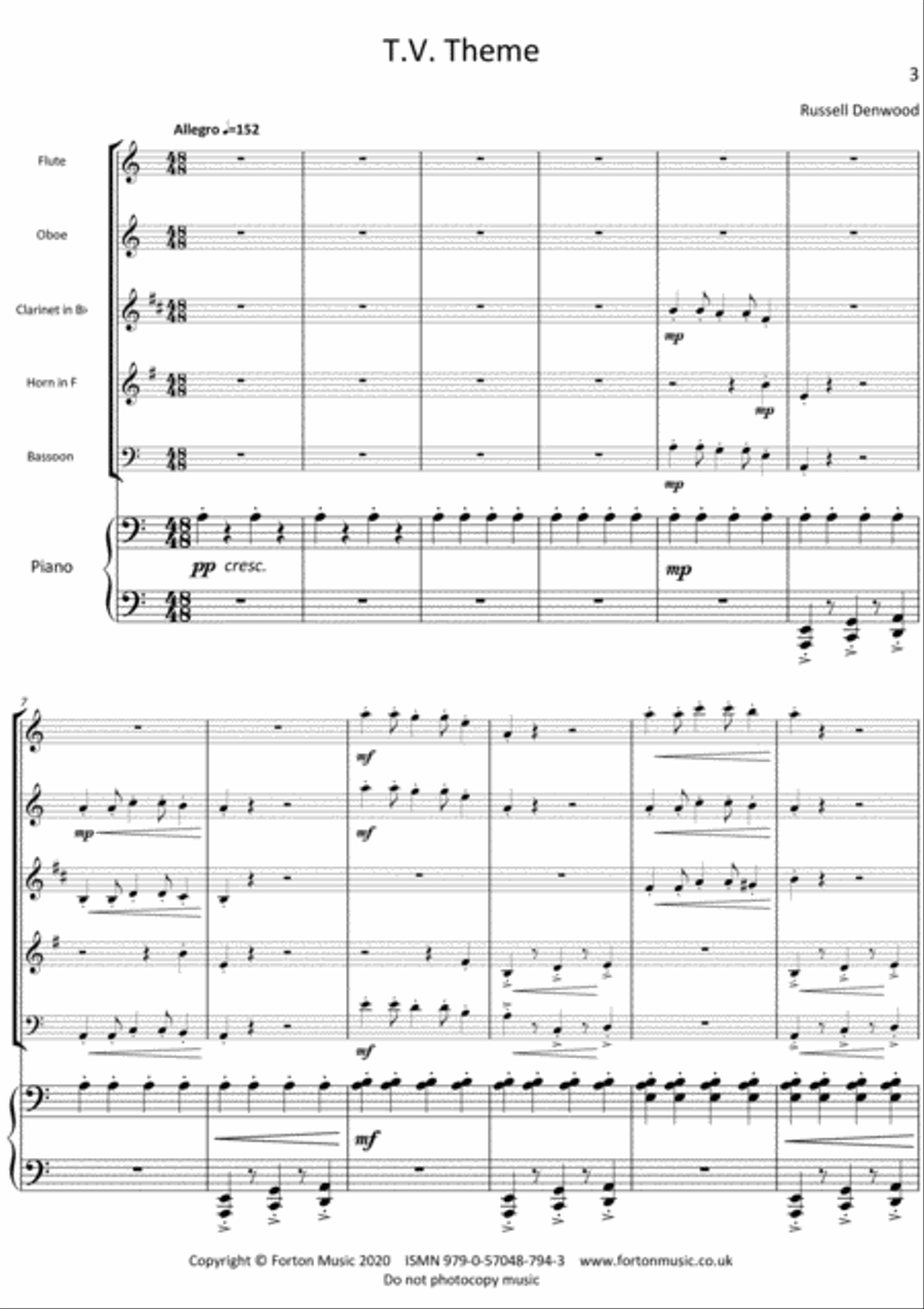 T.V. Theme Bassoon scores gallery preview page 3