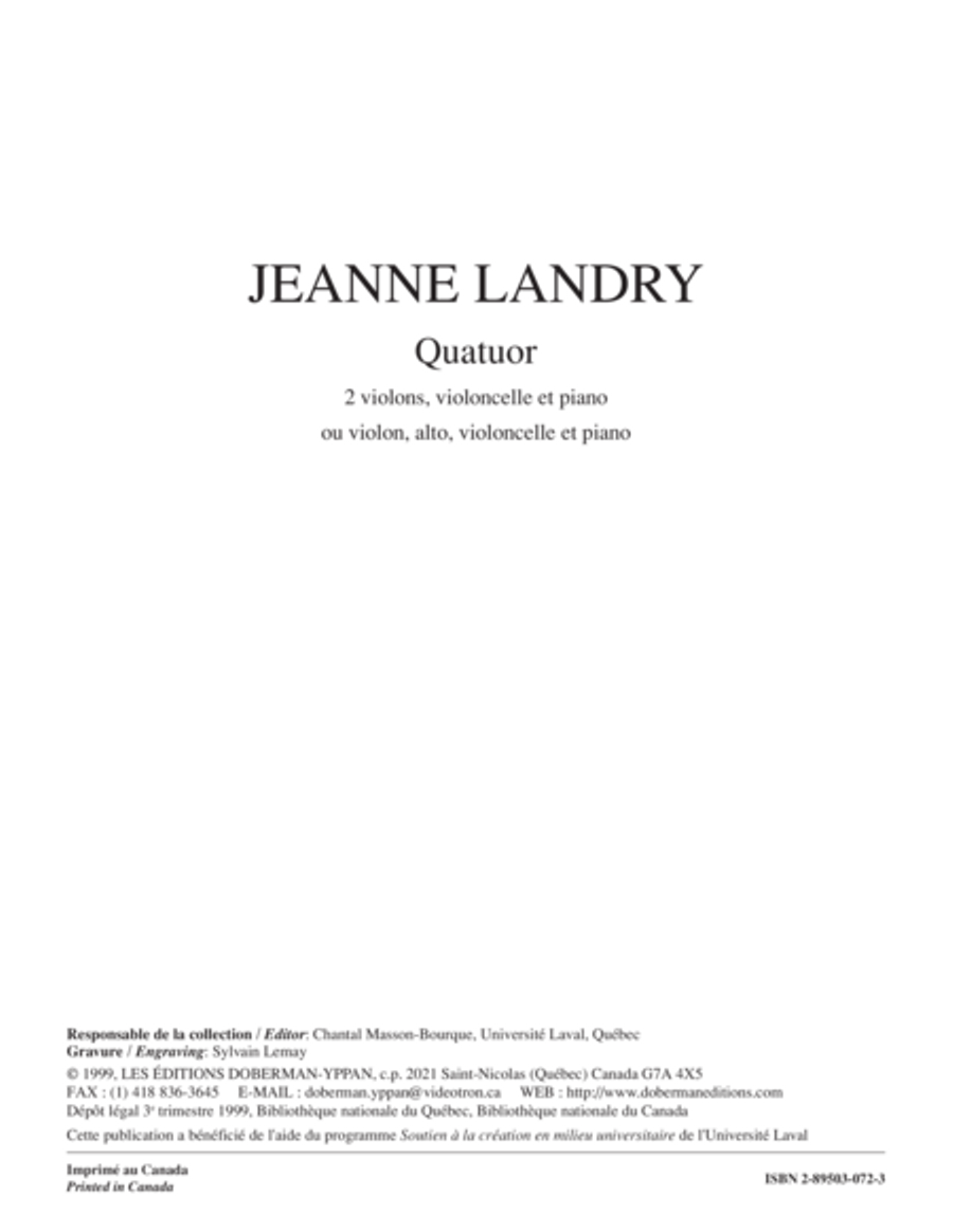 Quatuor (vln / vla / cello / pno) Cello scores gallery preview page 1