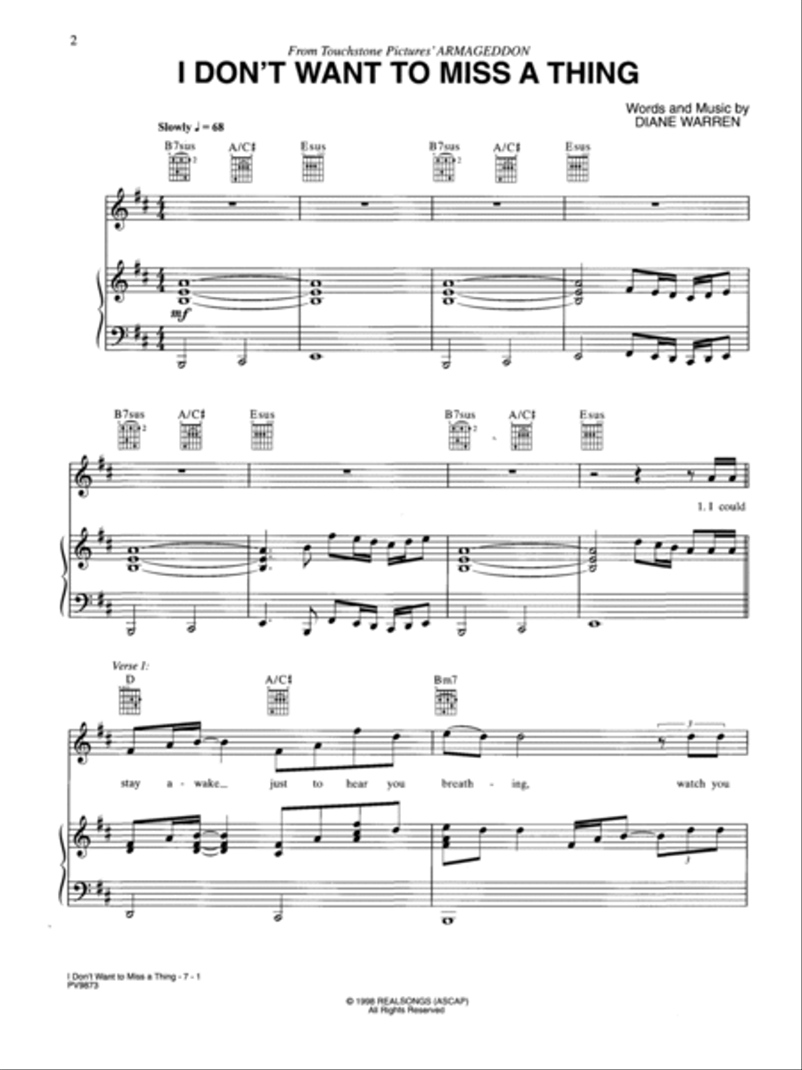 I Don't Want To Miss A Thing Small Ensemble scores gallery preview page 2
