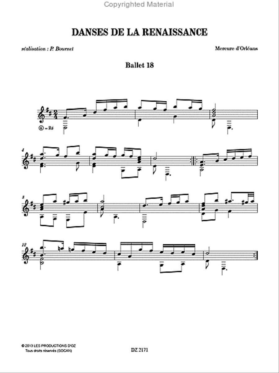 Danses de la Renaissance Classical Guitar scores gallery preview page 2