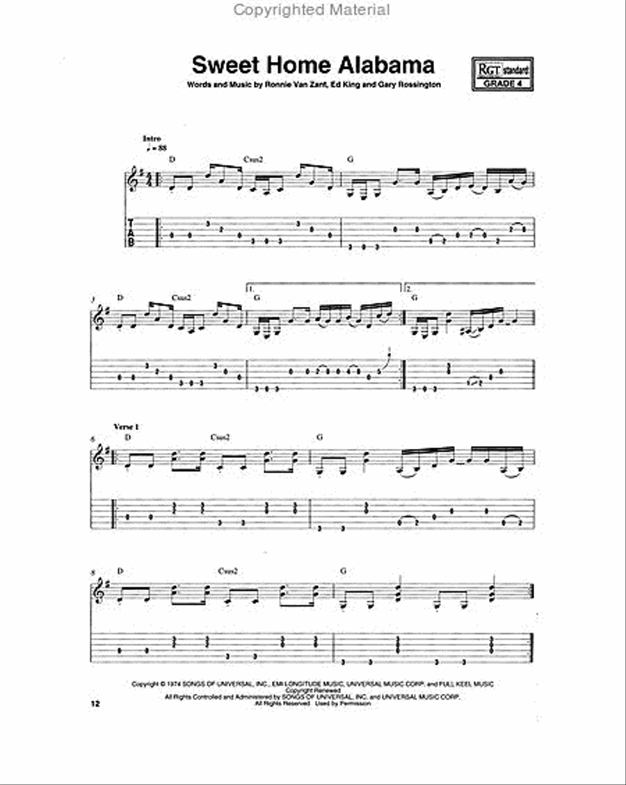 Graded Rock Guitar Songs Electric Guitar scores gallery preview page 4