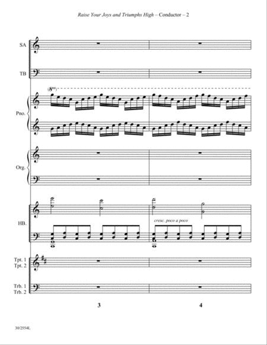 Raise Your Joys and Triumphs High - Instrumental Score and Parts Choir scores gallery preview page 3