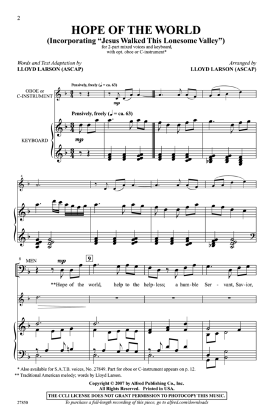 Hope of the World 2-Part scores gallery preview page 2