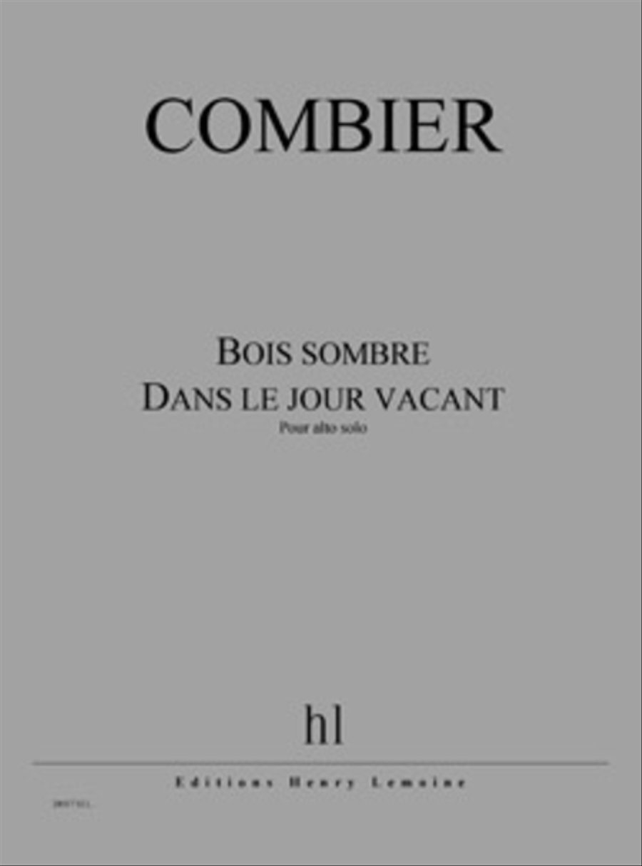 Bois Sombre - Dans Le Jour Vacant Alto Voice scores gallery preview page 1