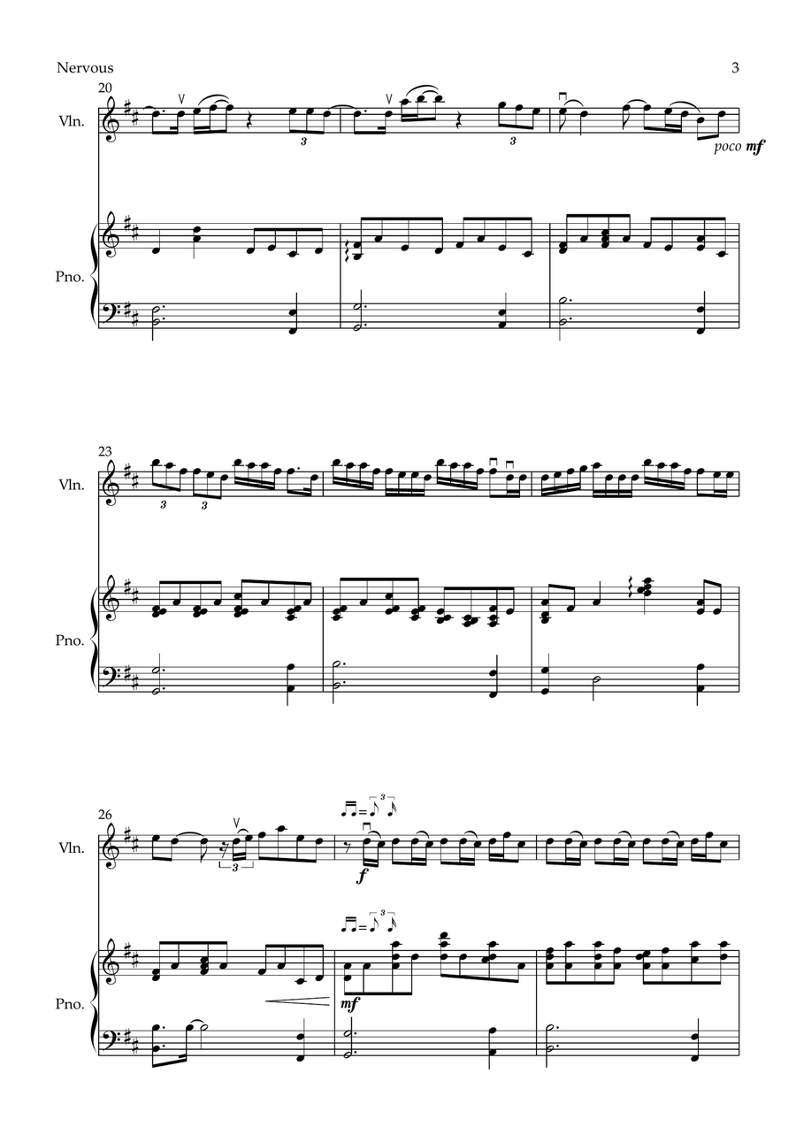 Nervous Violin Solo scores gallery preview page 3