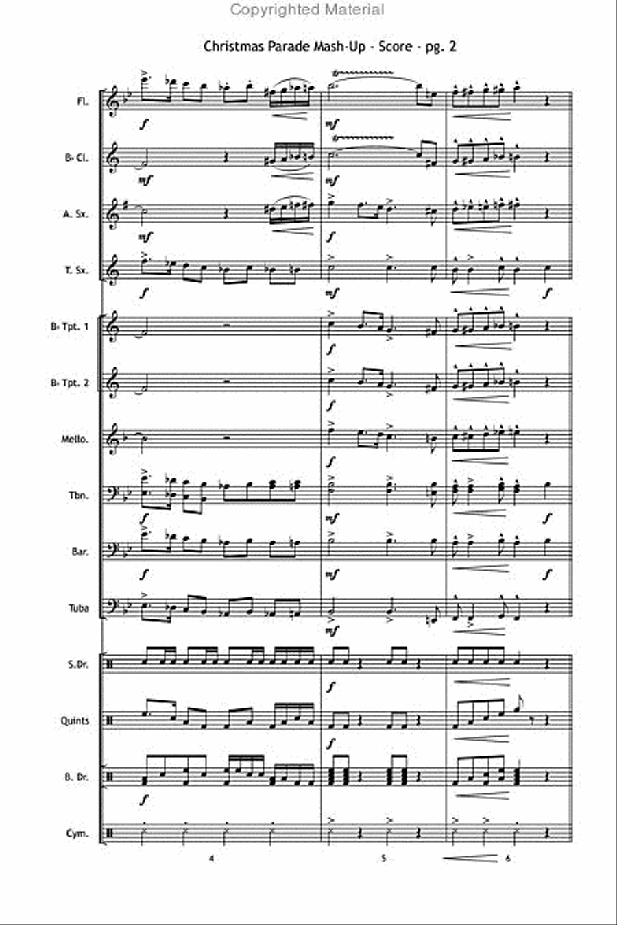 Christmas Parade Mash-Up Marching Band scores gallery preview page 3