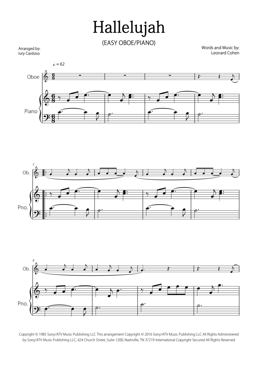 Hallelujah Piano scores gallery preview page 1