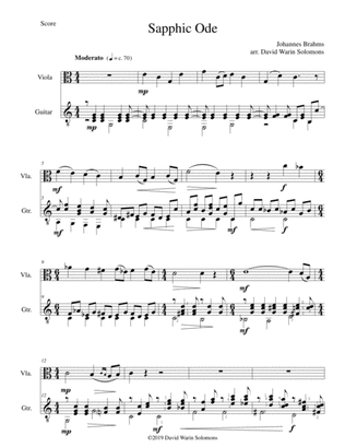 Sapphic Ode for viola and guitar