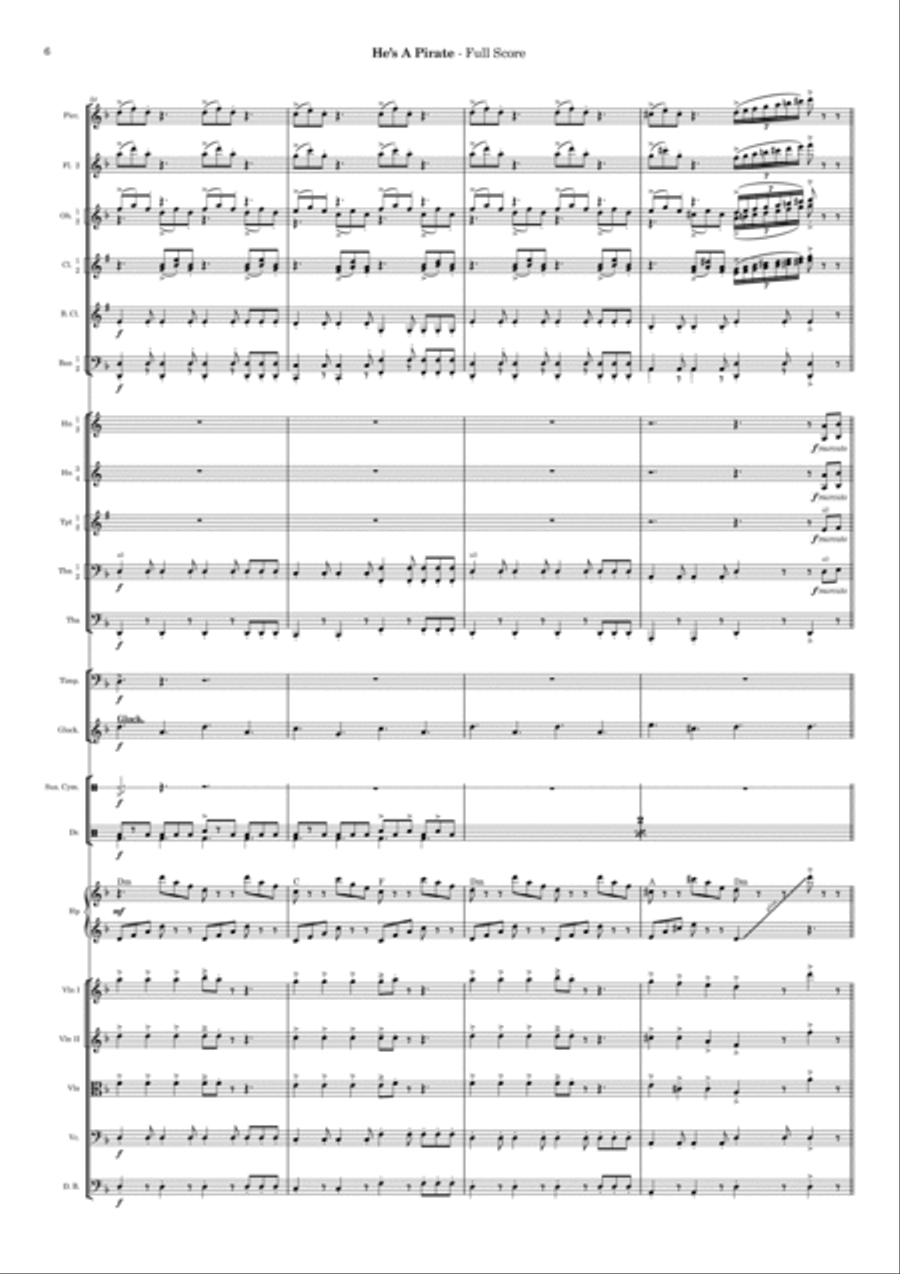 He's A Pirate Full Orchestra scores gallery preview page 6