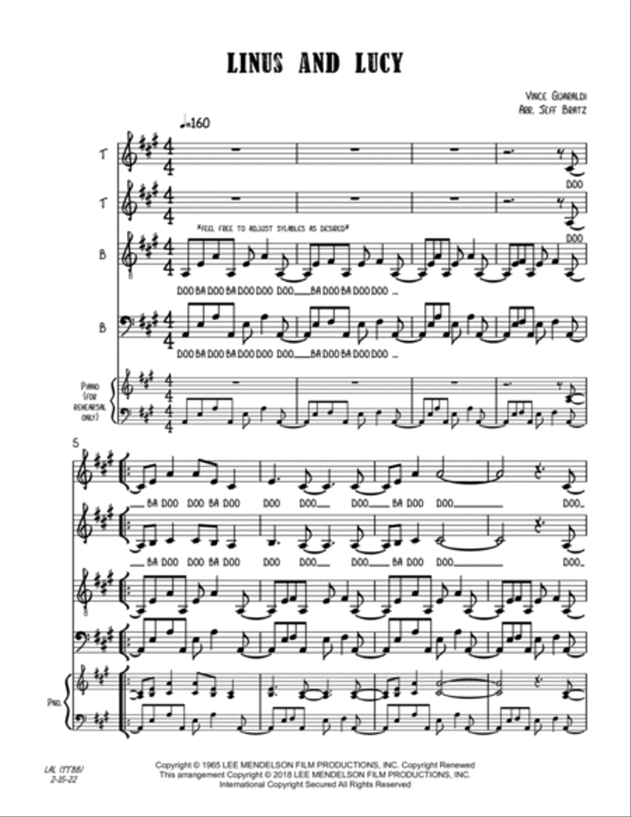 Linus And Lucy TTBB scores gallery preview page 2