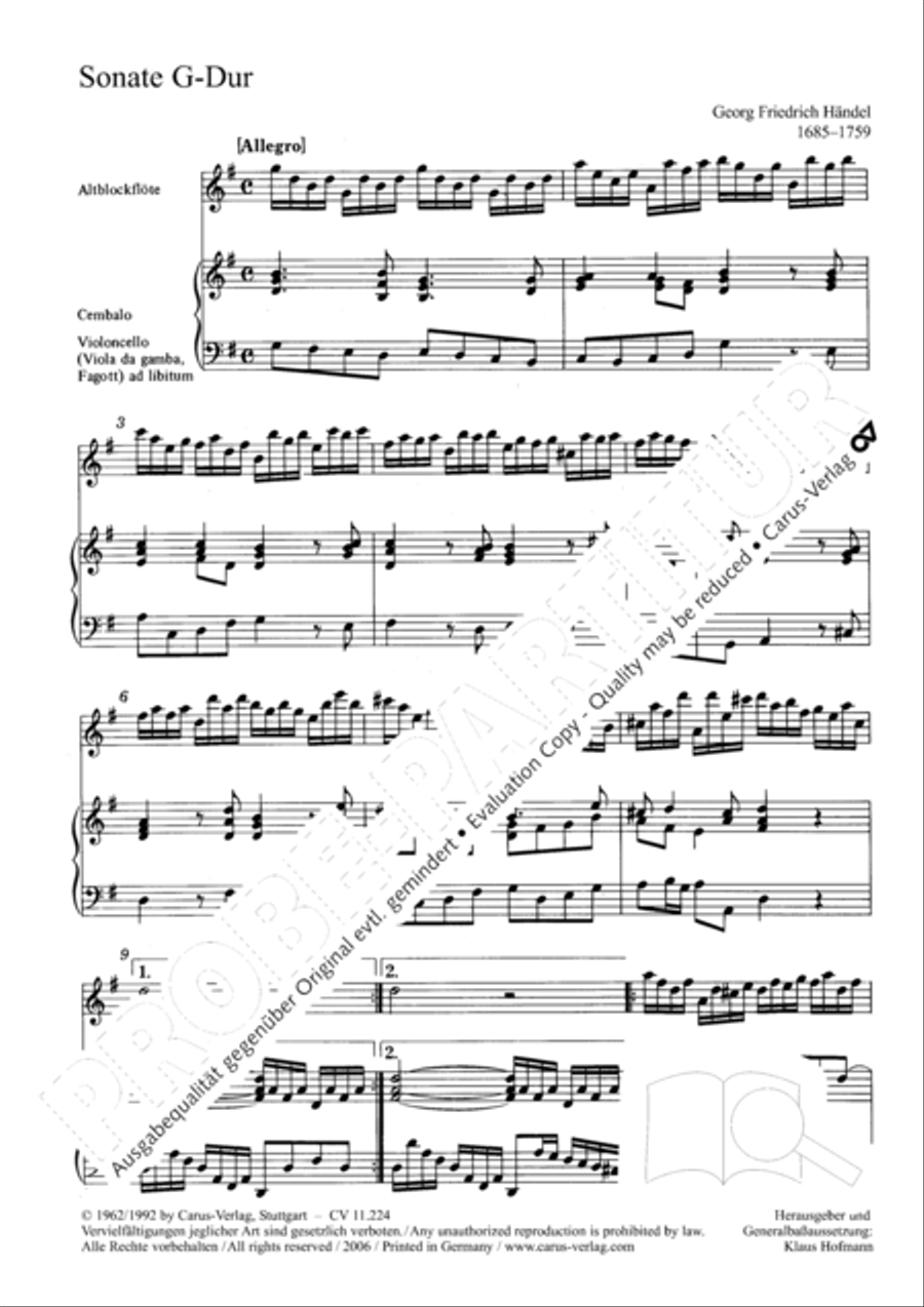 Fitzwilliam-Sonaten Fitzwilliam-Sonaten Recorder scores gallery preview page 5