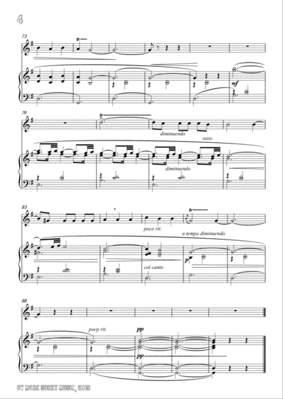 Tosti-'A Vucchella, for Violin and Piano Violin Solo scores gallery preview page 6