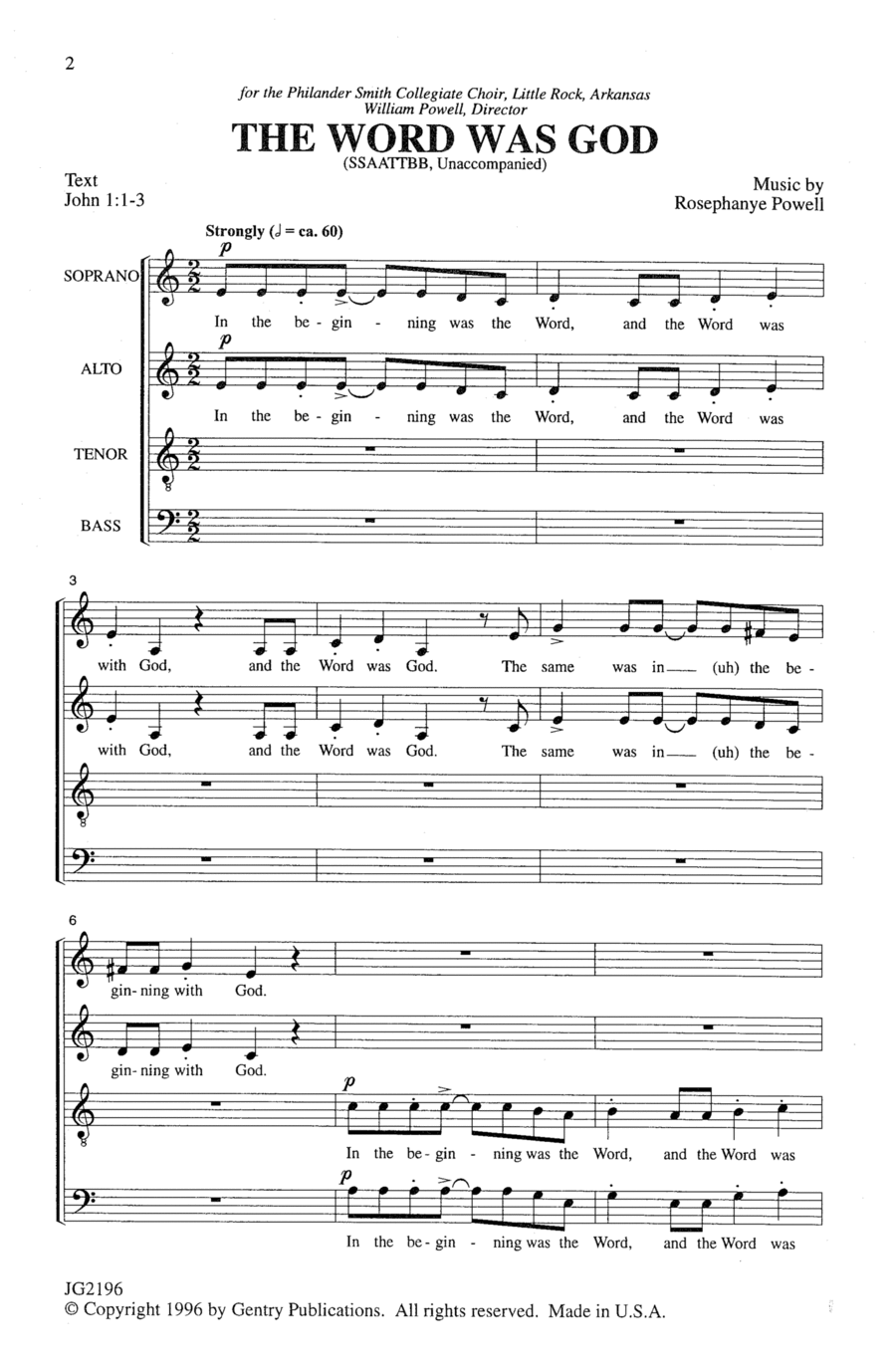 The Word Was God The Word Was God 4-Part scores gallery preview page 1
