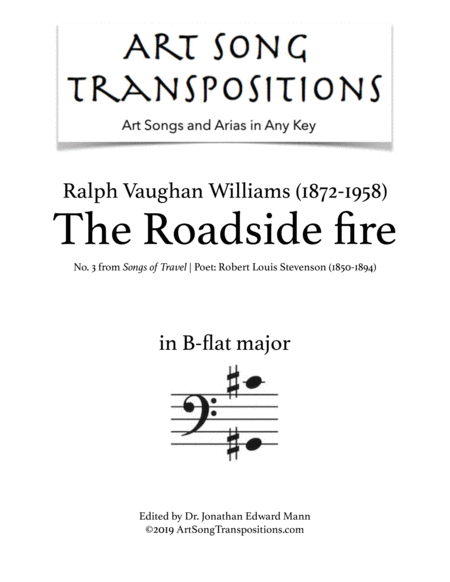The Roadside fire (transposed to B-flat major, bass clef)
