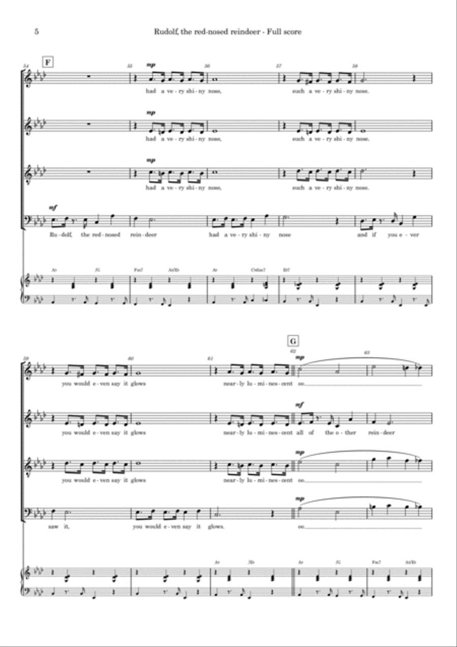 Rudolph The Red-nosed Reindeer 4-Part scores gallery preview page 5