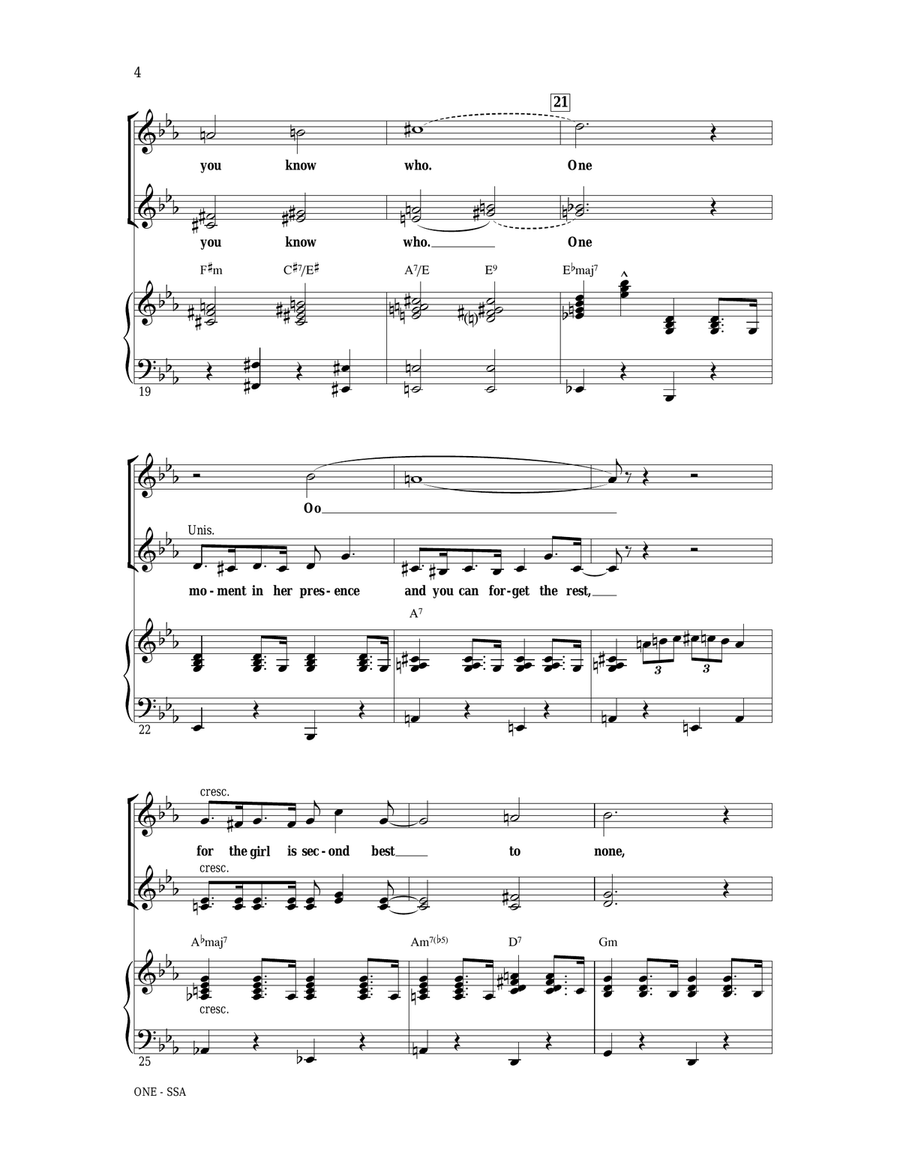 One (from A Chorus Line) SSA scores gallery preview page 3