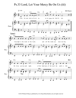 Psalm 33: Lord Let Your Mercy Be On Us (iii) - Piano/Vocal