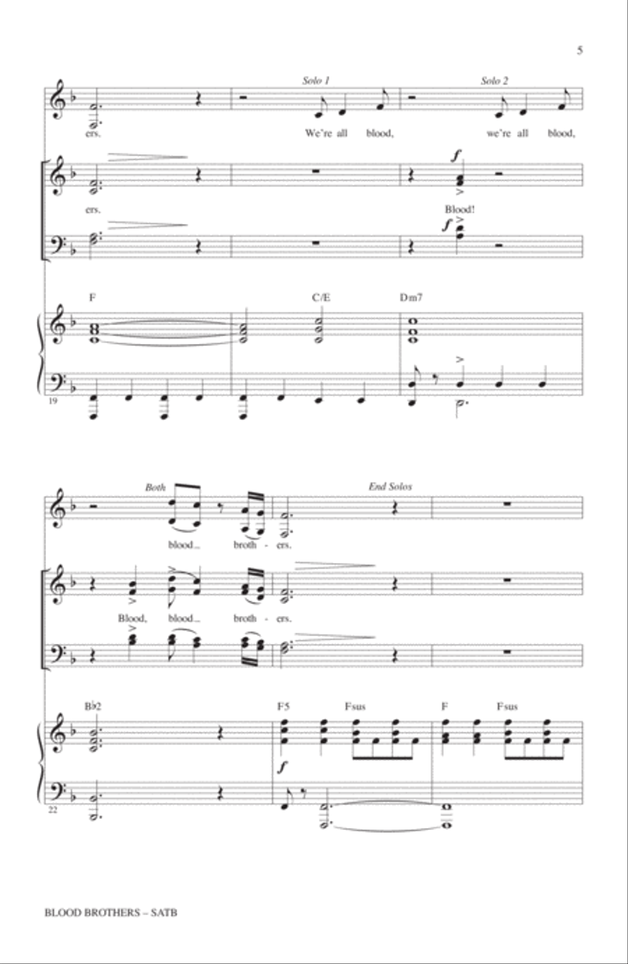 Blood Brothers Blood Brothers 4-Part scores gallery preview page 3
