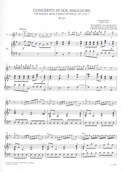 Concerto in sol maggiore per violino e pianoforte