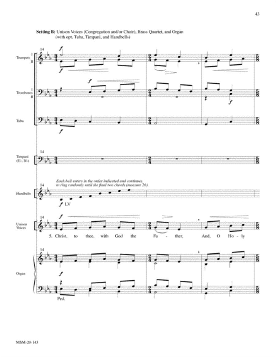 Five Carol Accompaniments for Brass Quartet and Organ 4-Part scores gallery preview page 19