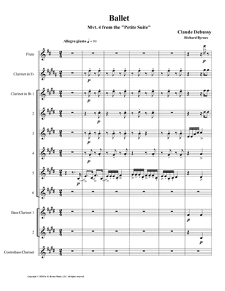 Ballet (Mvt. 4 from Debussy's Petite Suite) for Clarinet Choir + Flute