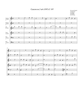 Canzon no.3 a6 (1615) (Arrangement for 6 recorders)