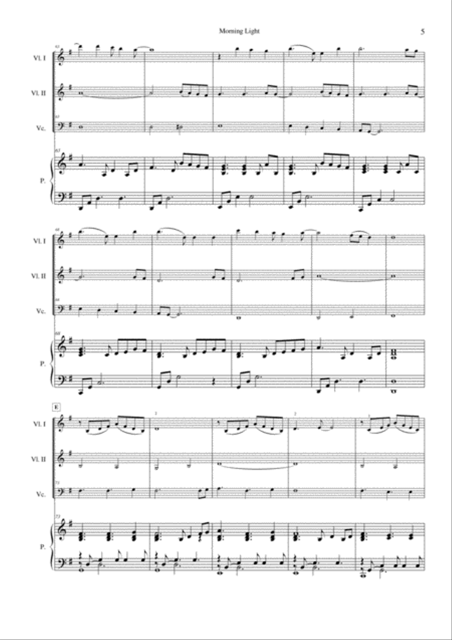Morning Light Piano Trio scores gallery preview page 5