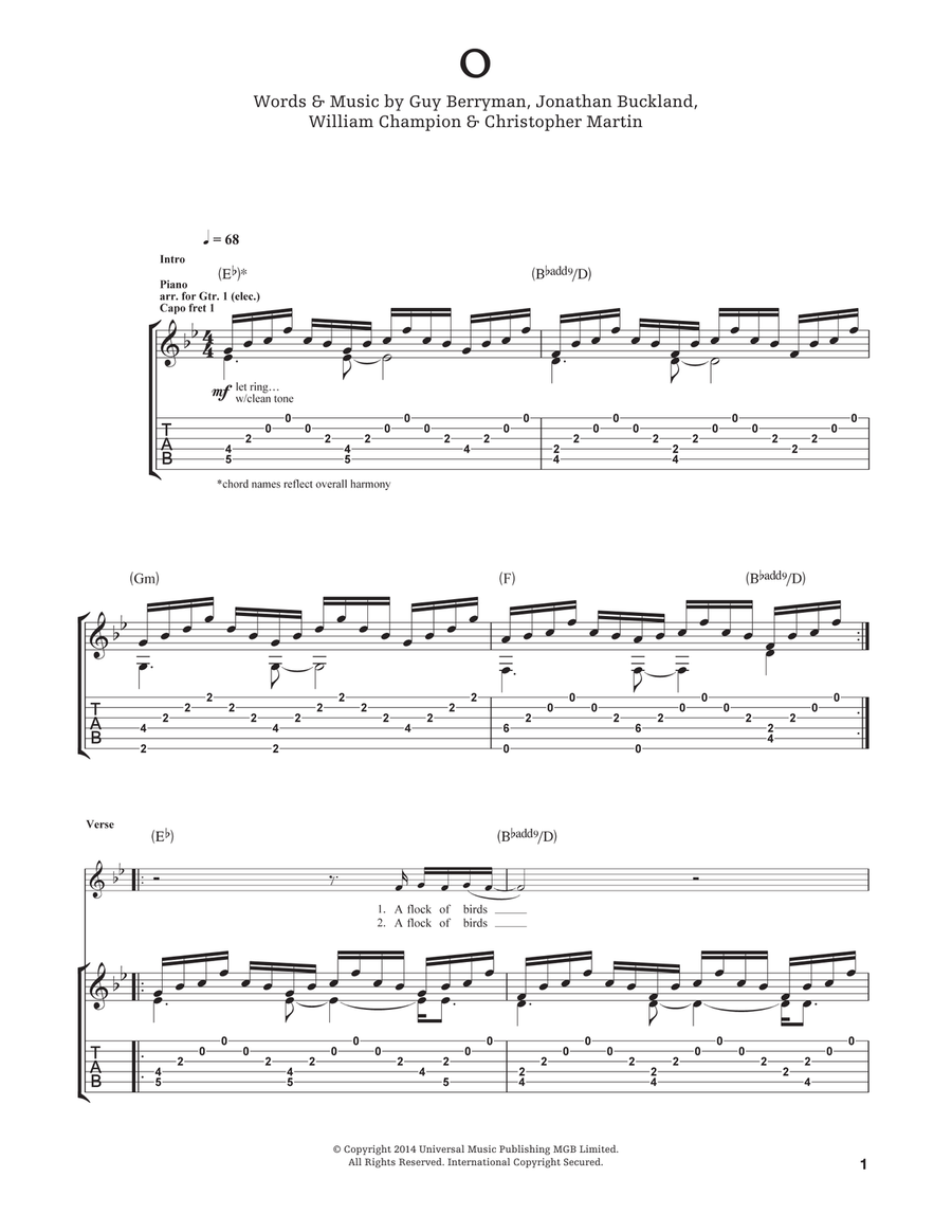 O Acoustic Guitar scores gallery preview page 1