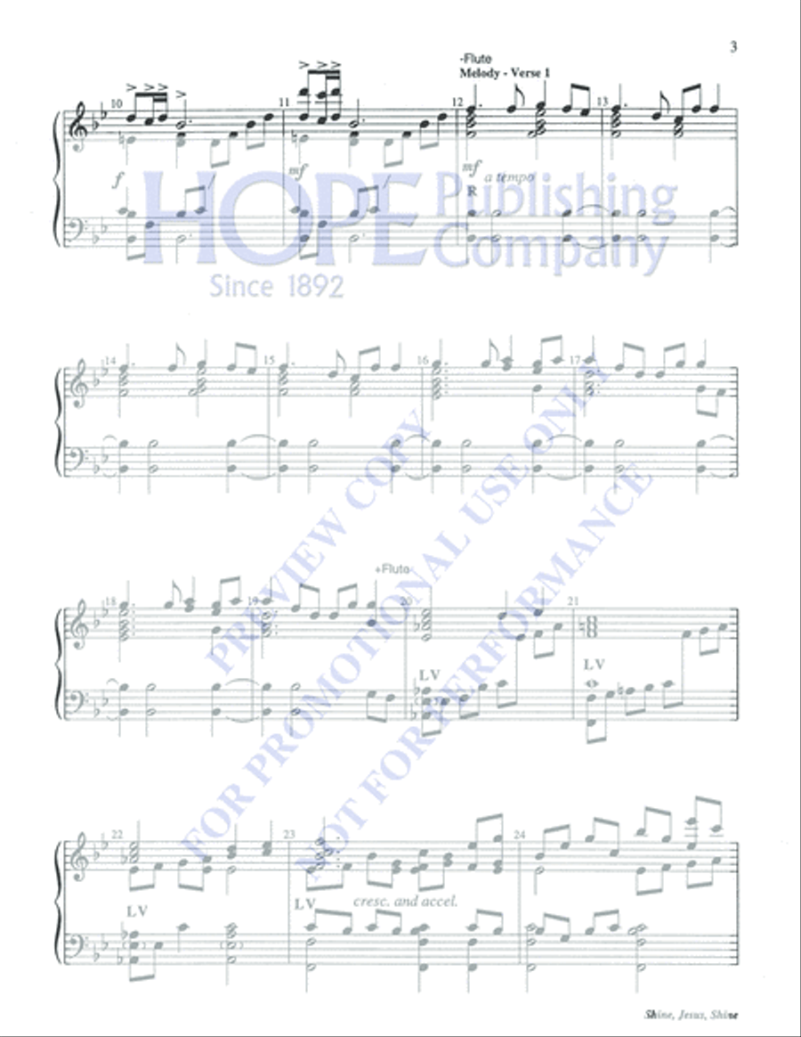 Shine, Jesus, Shine Shine, Jesus, Shine 5-Octaves scores gallery preview page 3