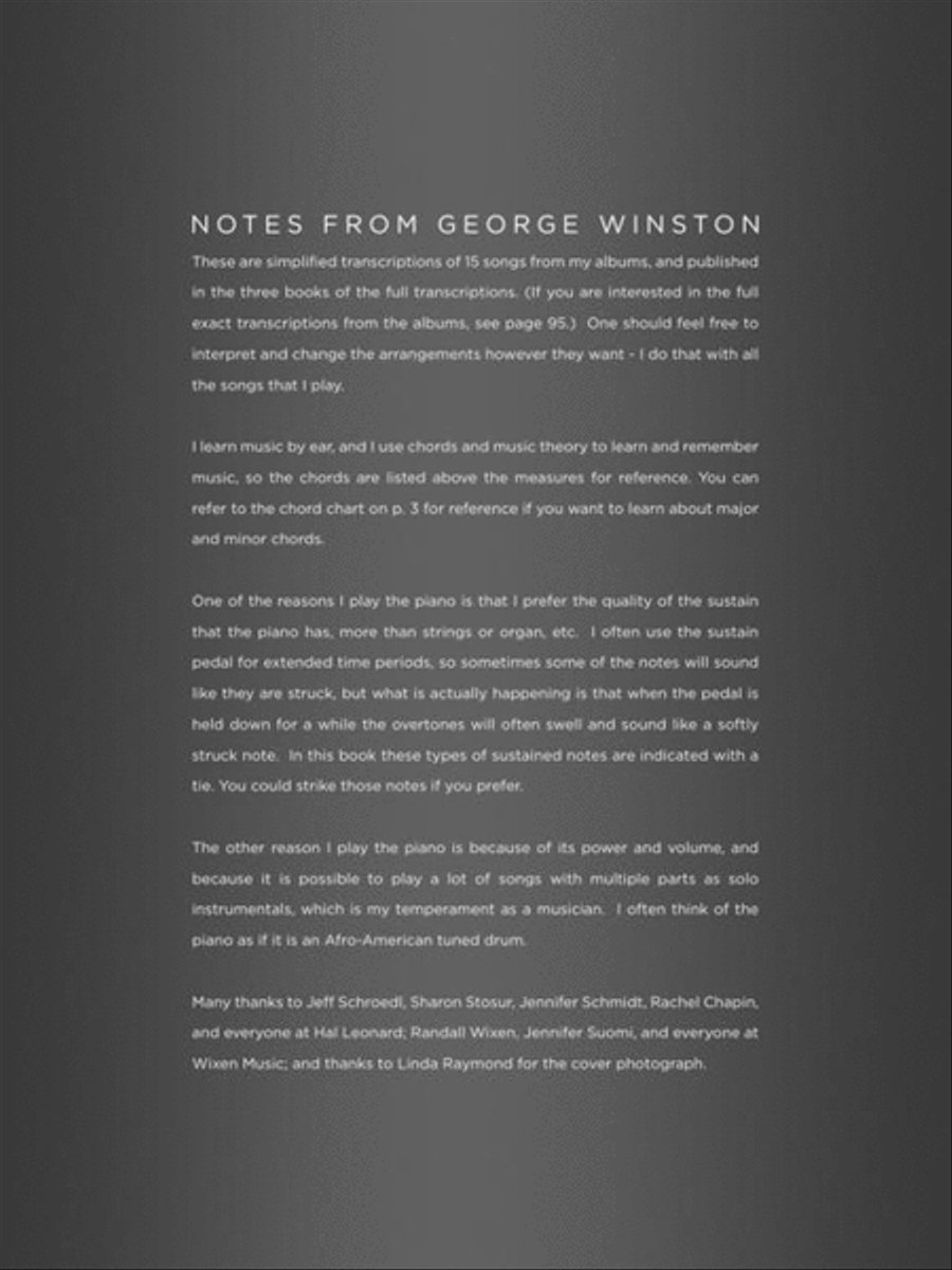 George Winston – Easy Piano Sheet Music Collection Easy Piano scores gallery preview page 5