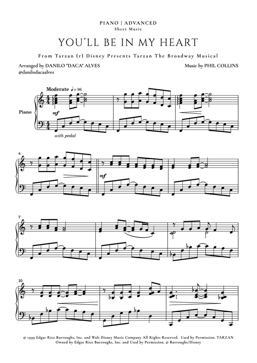 You'll Be In My Heart Piano Solo scores gallery preview page 1
