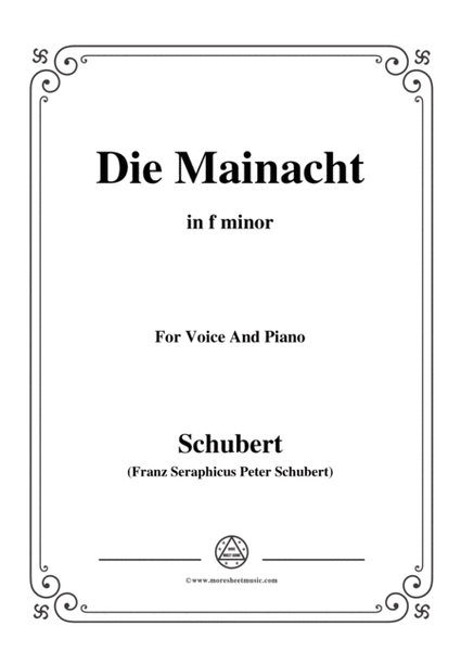 Schubert-Die Mainacht,in f minor,for Voice&Piano image number null