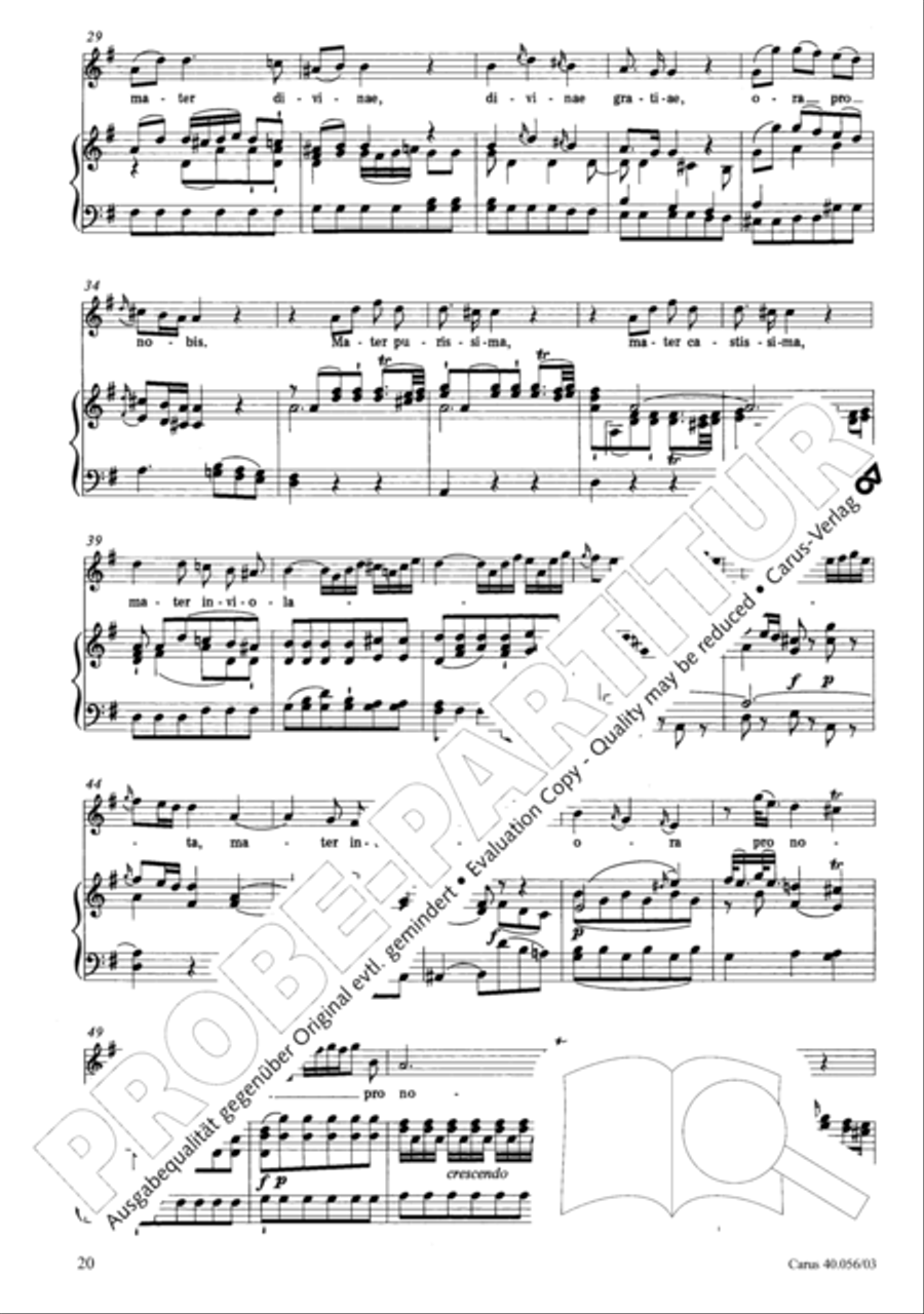 Litaniae Lauretanae B.M.V. in D 4-Part scores gallery preview page 21