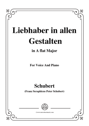 Book cover for Schubert-Liebhaber in allen Gestalten,in A flat Major,for Voice&Piano