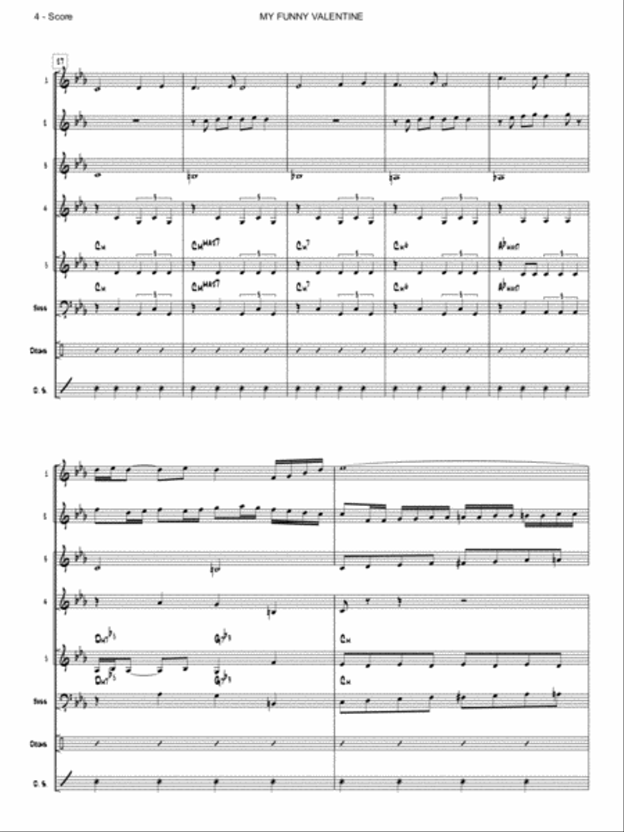 My Funny Valentine Small Ensemble scores gallery preview page 4