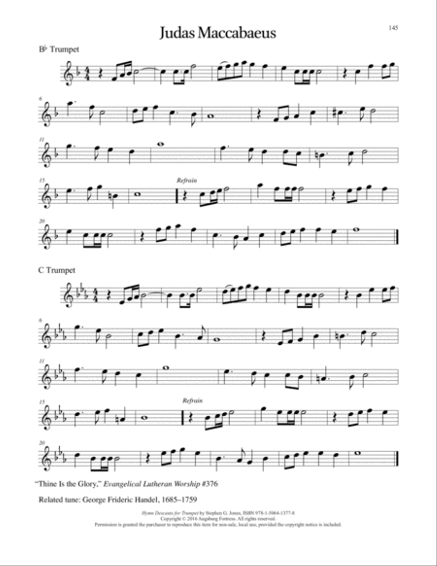 Hymn Descants for Trumpet C Trumpet scores gallery preview page 146