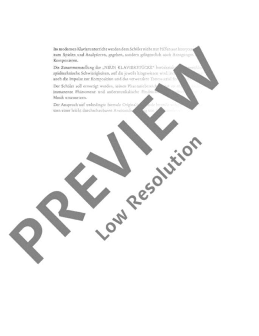 Nine piano pieces Piano Solo scores gallery preview page 18