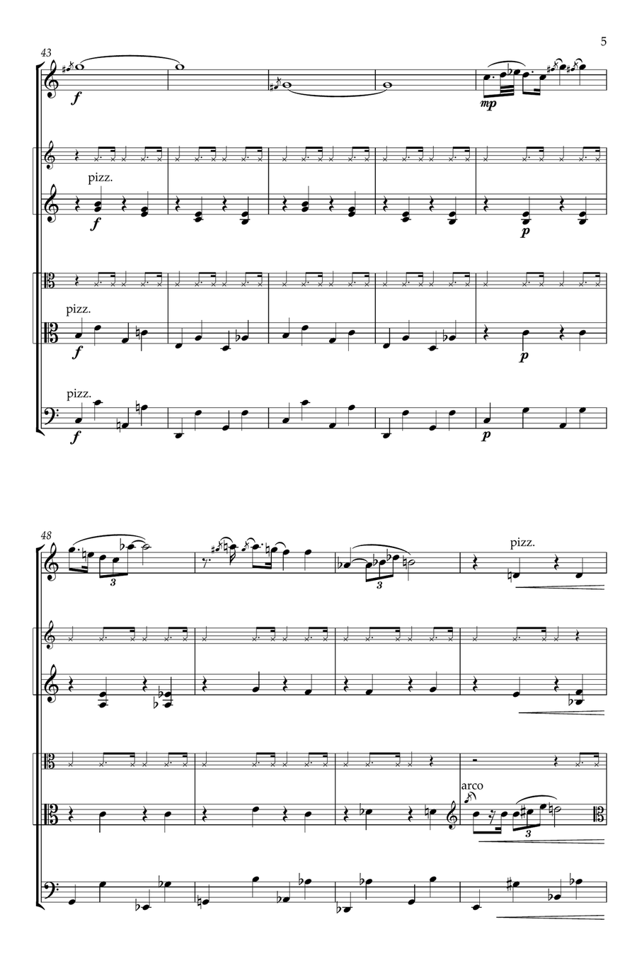 Promenade (Walking The Dog) String Quartet scores gallery preview page 5