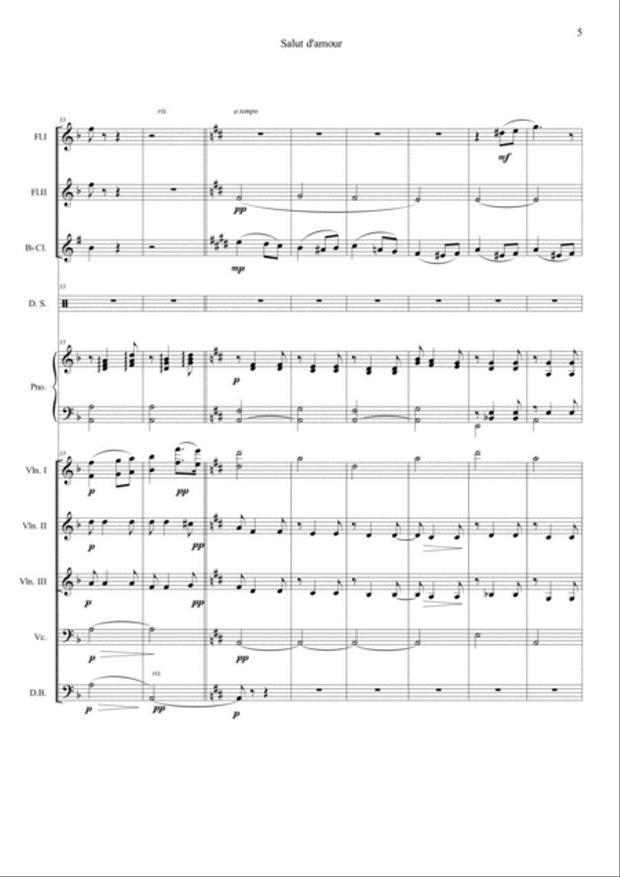 Salut d'amour Salut d'amour Orchestra scores gallery preview page 5