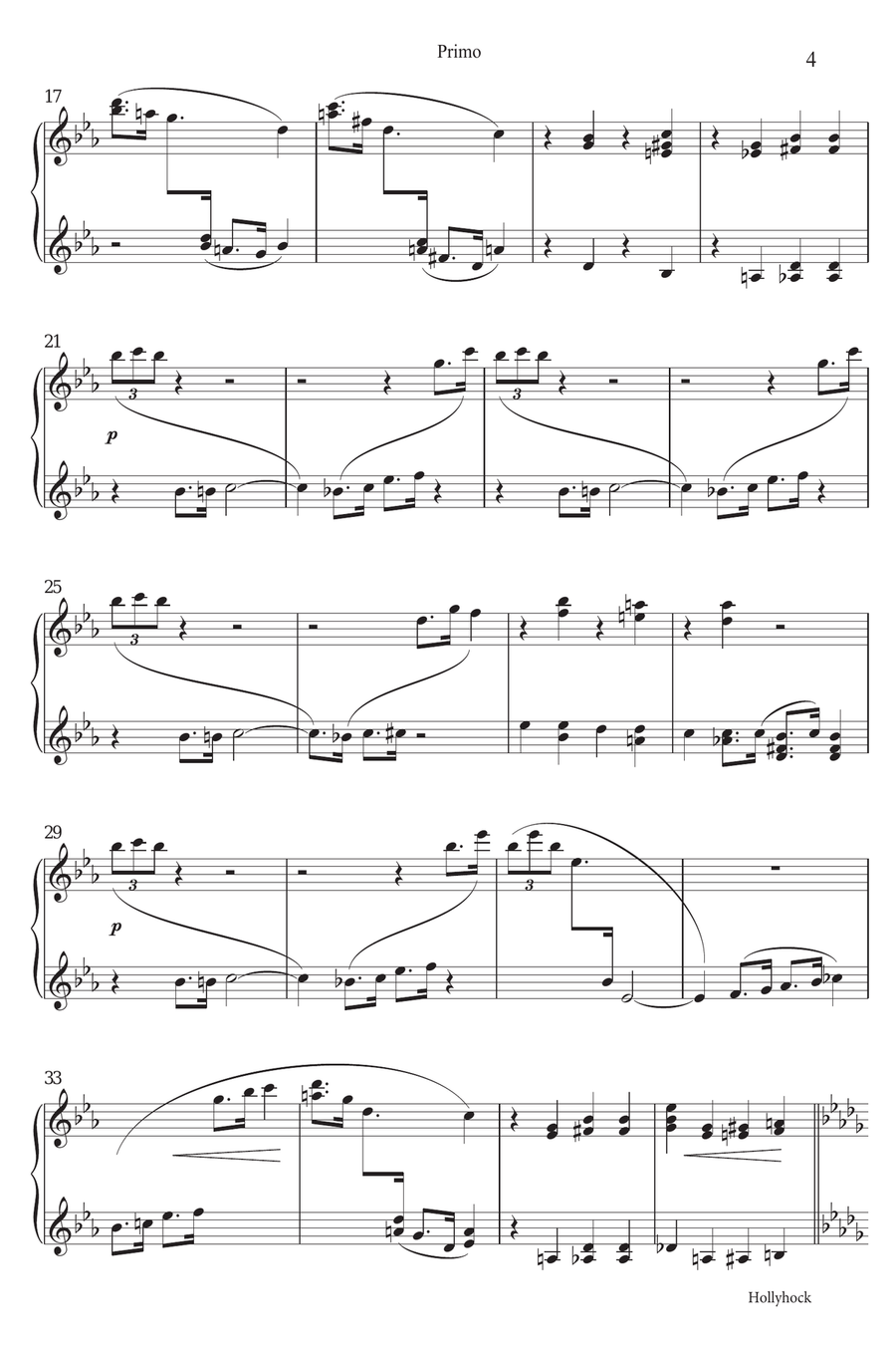Hollyhock Hollyhock Piano Duet scores gallery preview page 4