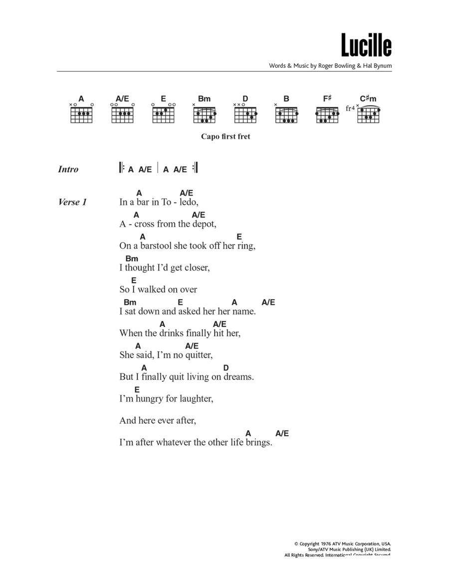 Lucille Lucille Acoustic Guitar scores gallery preview page 1