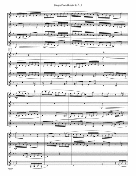 Allegro From Quartet In F (K. 168, Mvt. 4)