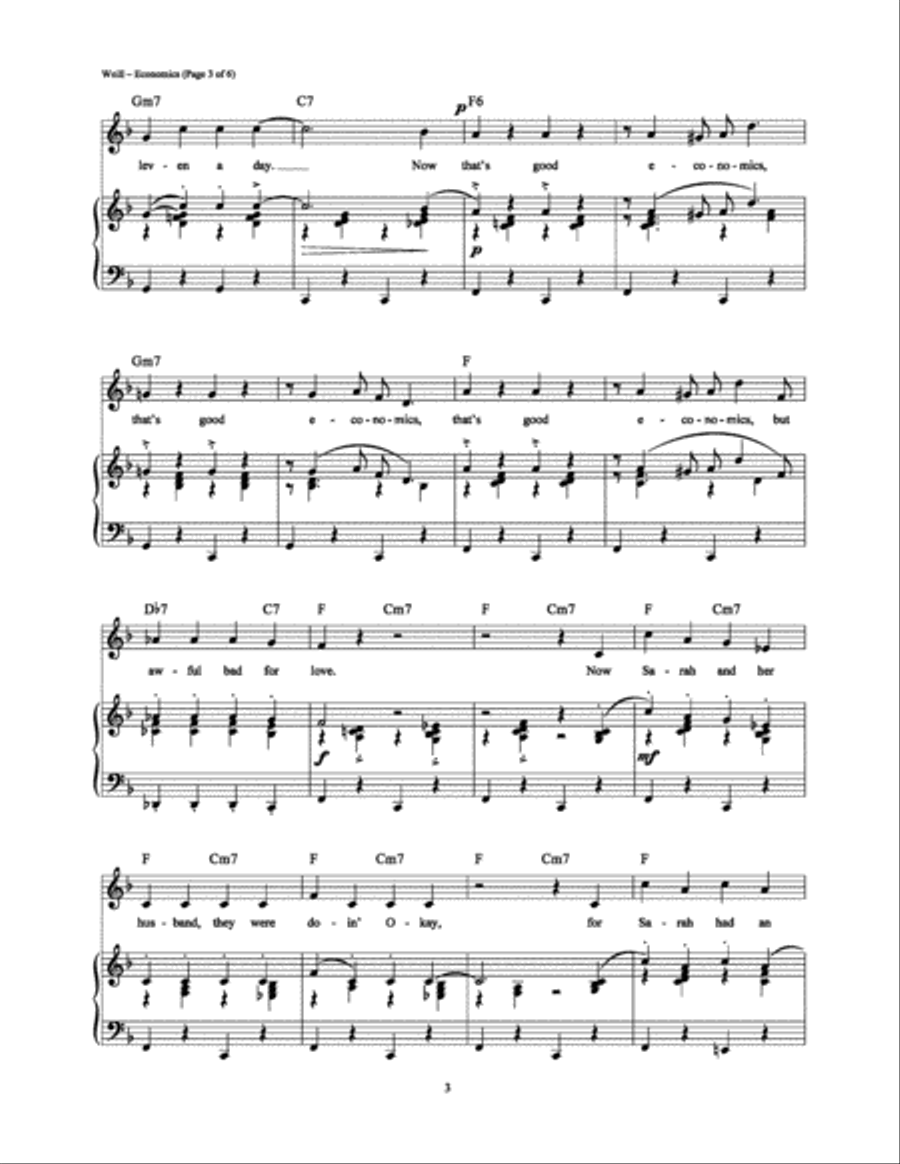 Economics Piano, Vocal, Guitar scores gallery preview page 3