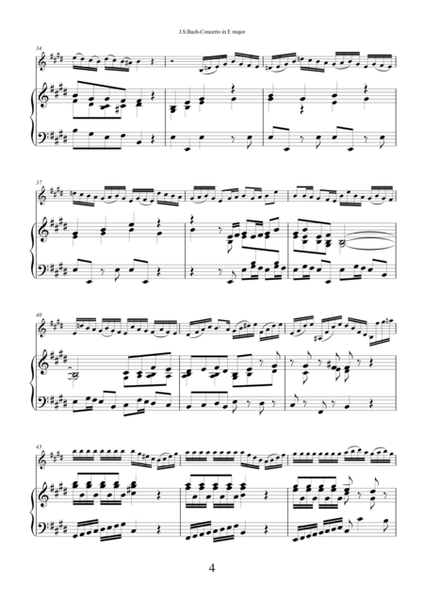 Concerto in E major by Johann Sebastian Bach for violin and piano