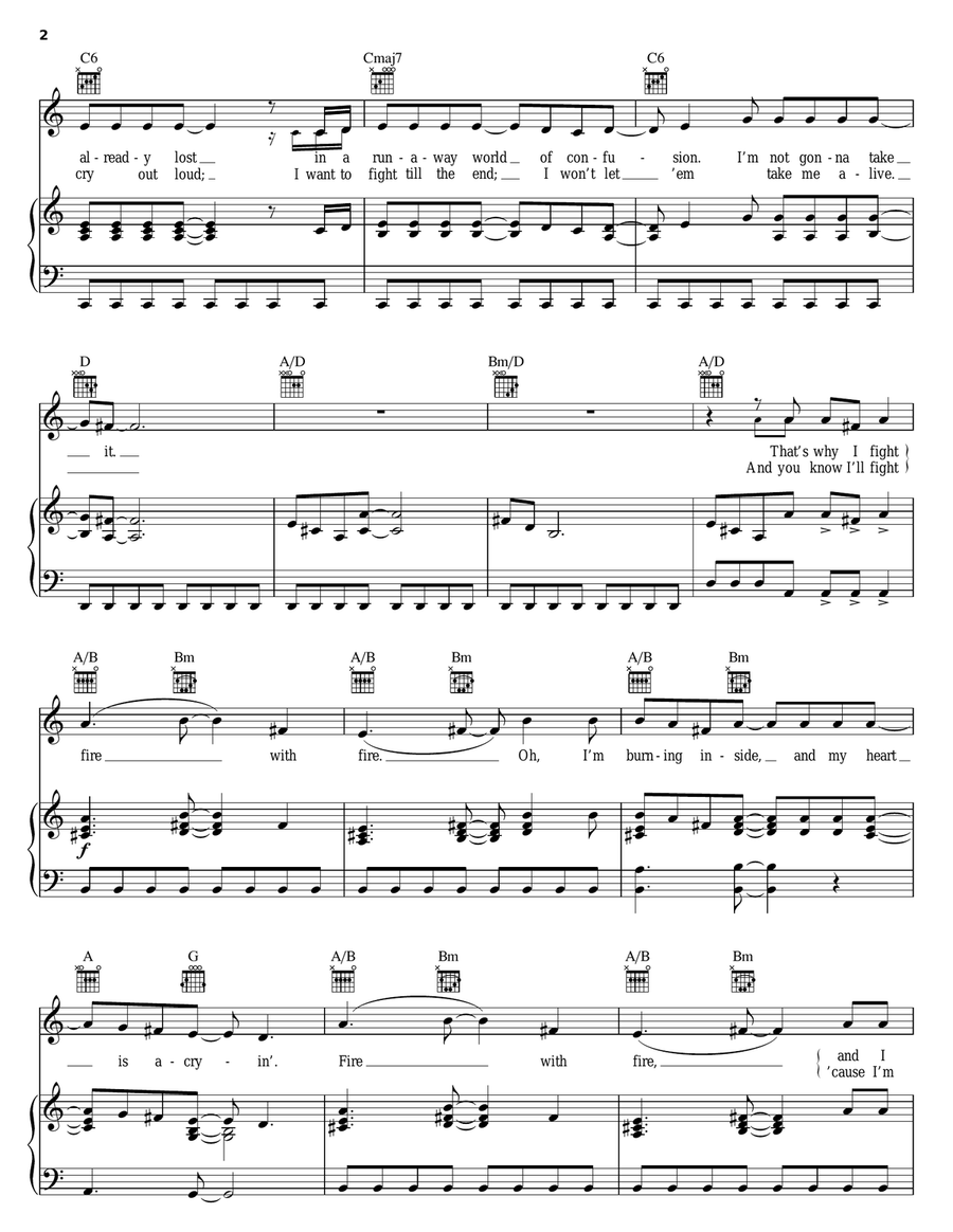 Fight Fire With Fire Fight Fire With Fire Piano, Vocal, Guitar scores gallery preview page 2