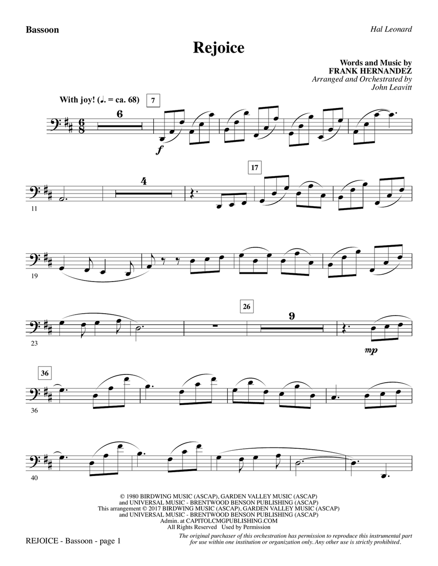 Rejoice - Bassoon